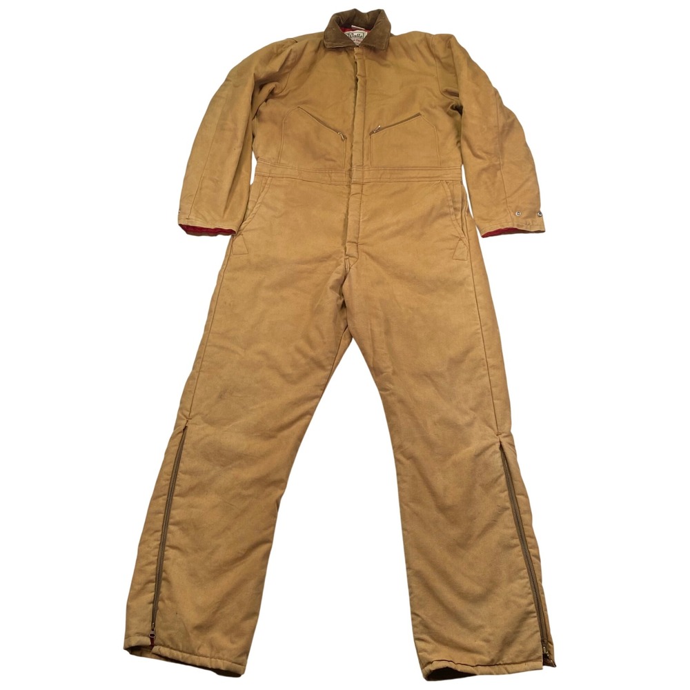 Walls Blizzard-Pruf Coveralls Mens Large Tall Brown Duck Insulated Vintage USA